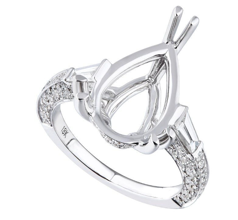 engagement setting, ring setting, diamond ring setting, engagement ring, pear diamond, pear ring