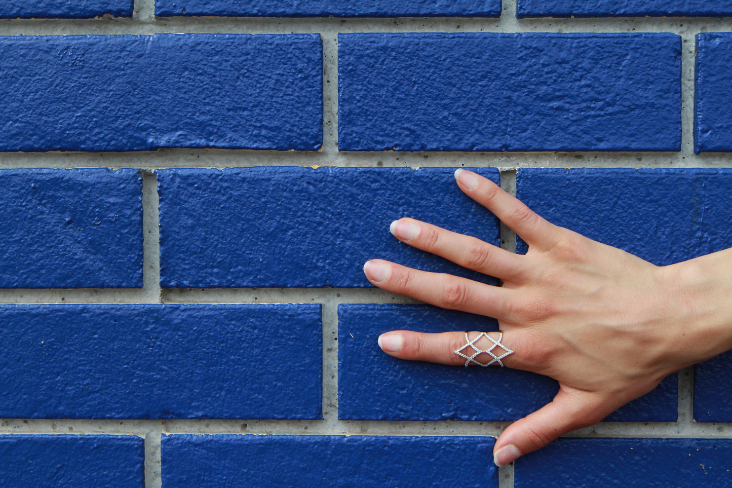 Geometric Full Finger Diamond Ring
