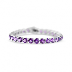 february birthstone, amethyst bracelet, amethyst tennis bracelet, amethyst gemstone, amethyst jewelry, amethyst style, amethyst and gold