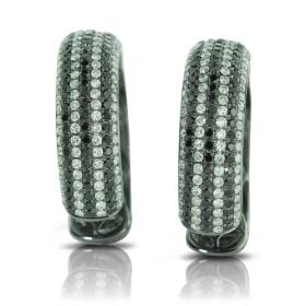 diamond hoops, hoops, black diamonds, black and white, black and white diamonds, diamond earrings 
