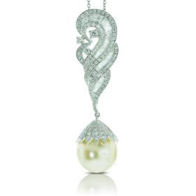 Yellow South Sea Pearl & Diamond Necklace