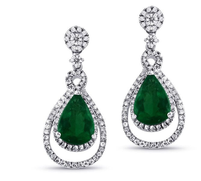 Tsavorite Pear Shaped Diamond Earrings
