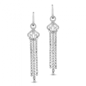 diamond earrings, dangling earrings, diamond statement earrings, pave diamond earrings, diamond tassel, diamond tassel earrings