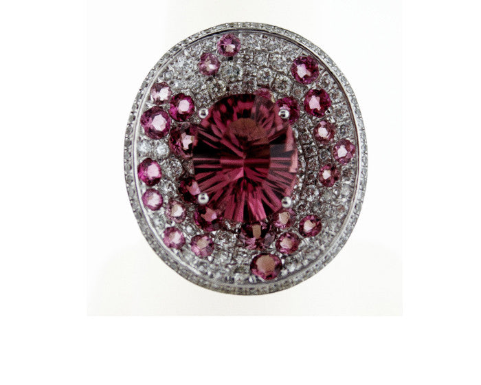Pink Tourmaline & Diamond Cocktail Ring