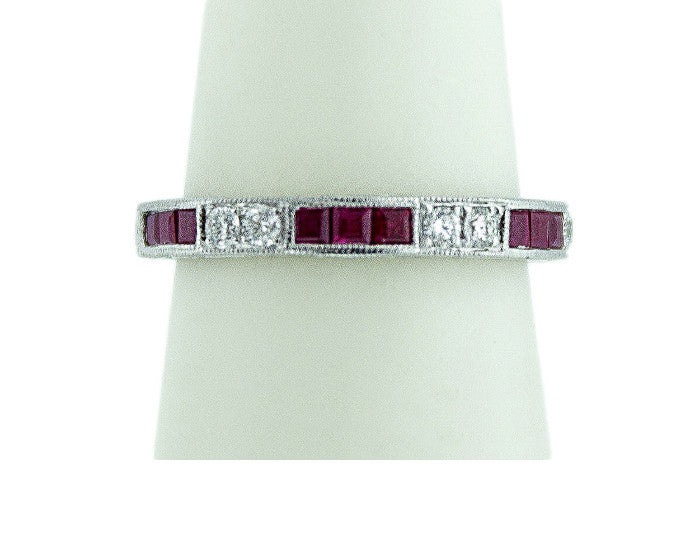 Ruby & Diamond Channel Set Band