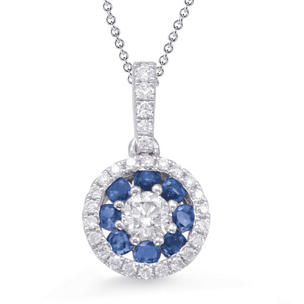 sapphire necklace, blue sapphire, sapphire and diamonds, sapphire and white gold, sapphire pendant, sapphire birthstone