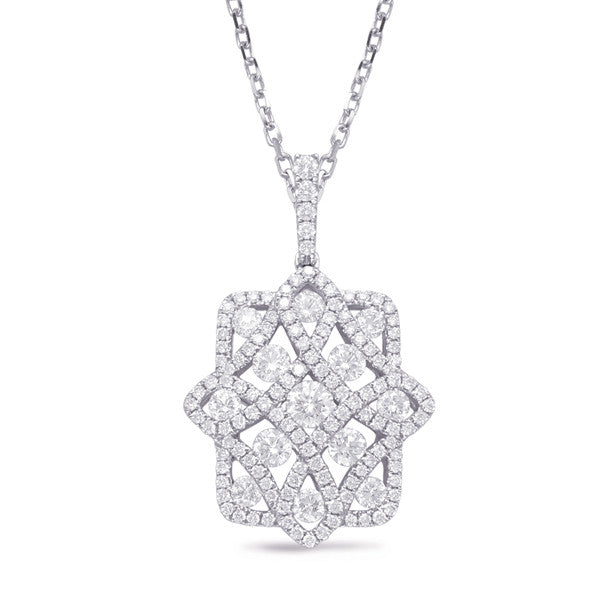 diamond pendant, diamond floral pendant, diamond necklace