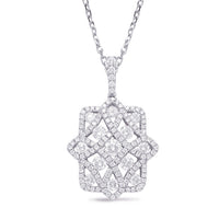diamond pendant, diamond floral pendant, diamond necklace
