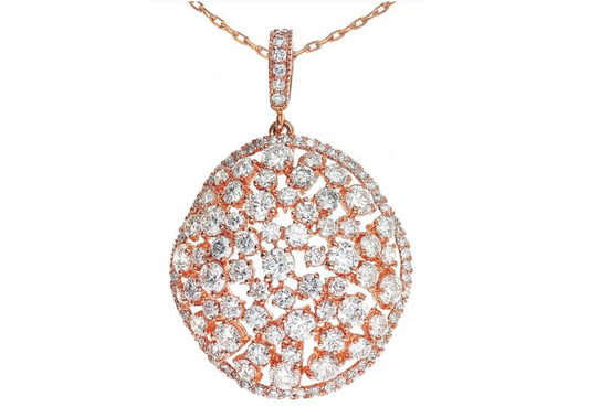 rose gold pendant, diamond pendant, rose gold and diamonds, diamond necklace, rose gold necklace