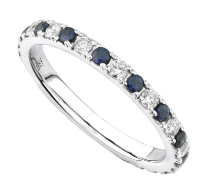 sapphire band, blue sapphire band, sapphire and diamonds, diamond ring, sapphire ring, gemstone band