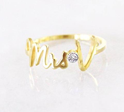 mrs ring, mrs diamond, mrs diamond ring, wifey ring, she said yes, pinky ring, love pinky ring, diamond pinky ring, name jewelry, initial ring