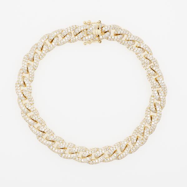Yellow Gold Initial Single Micro Pave Diamond Bracelet (Diamond Initial  Fashion Bracelet m (14k) (6+1)) - Jewels In Paradise